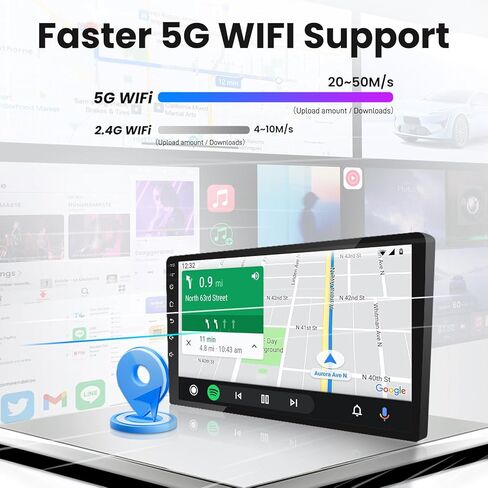 Car Stereo Radio for Toyota Highlander 2008-2013 : 10" Touchscreen GPS Navigation Upgrade - Wired/Wireless CarPlay Android Auto 5G WiFi GPS/FM/DSP/SWC Mirror Link 1080P Backup Camera in Kuwait