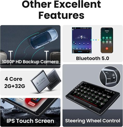 Car Stereo Radio for Toyota Highlander 2008-2013 : 10" Touchscreen GPS Navigation Upgrade - Wired/Wireless CarPlay Android Auto 5G WiFi GPS/FM/DSP/SWC Mirror Link 1080P Backup Camera in Kuwait