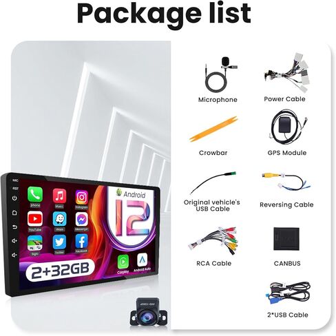 Car Stereo Radio for Toyota Highlander 2008-2013 : 10" Touchscreen GPS Navigation Upgrade - Wired/Wireless CarPlay Android Auto 5G WiFi GPS/FM/DSP/SWC Mirror Link 1080P Backup Camera in Kuwait