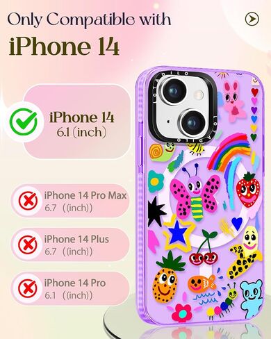 for iPhone 14 Pro Max Case for Women - Cute Design Girls Compatible with Magsafe Magnetic Ring Holder Stand Peach Blossom Phone Covers Aesthetic Girly TPU Funda for 14 Pro Max in Kuwait