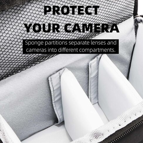 Compact Camera Bag – Stylish, Shockproof, Versatile Shoulder Case for Men/Women DSLR, Mirrorless, and Digital Cameras (Canon/Nikon/Sony/Fuji) - Black in Saudi Arabia