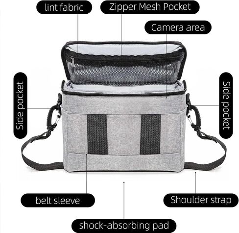 Compact Camera Bag – Stylish, Shockproof, Versatile Shoulder Case for Men/Women DSLR, Mirrorless, and Digital Cameras (Canon/Nikon/Sony/Fuji) - Black in Saudi Arabia