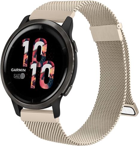 Amzpas bands Compatible with Garmin Vivoactive 4 Band, Garmin Venu 2 / Venu 3 Band for Women Men,Metal Stainless Steel Mesh Wristband Strap for Garmin Forerunner 745/265/255/255 Music SmartWatch in Saudi Arabia