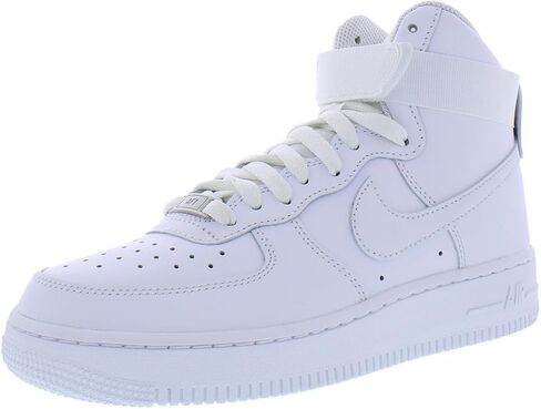 Nike Women's Air Force 1 High Triple White أبيض/أبيض-أبيض (نظام مقاسات الأحذية الأمريكية، للبالغين، للنساء، رقمي، متوسط، 10) in Saudi Arabia