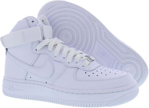 Nike Women's Air Force 1 High Triple White أبيض/أبيض-أبيض (نظام مقاسات الأحذية الأمريكية، للبالغين، للنساء، رقمي، متوسط، 10) in Saudi Arabia