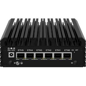 6 Ports Firewall Micro Appliance/Mini PC, 12th Gen Alder Lake N200 Quad Core Firewall Mini PC with 6x2.5G i226-V LAN DDR5 RAM, Support AES-NI VPN OPNsense, Barebone