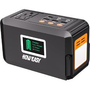 HOWEASY 120W Portable Power Bank, 88WH/24000mAh Portable Laptop Charger Battery Backup with 2 110V AC Socket (Orange and Black)