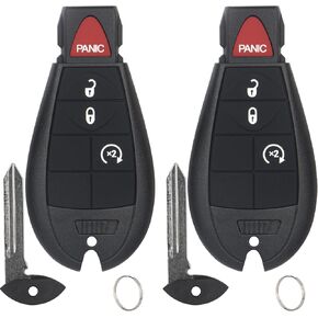 Key Fob Fobik Keyless Entry Remote Control Compatible with 2013 2014 2015 2016 2017 2018 2019 2020 2021 Dodge Ram 1500 Pickup Truck Car Key Replacement Fits GQ4-53T 56046955AG (Pack of 2)