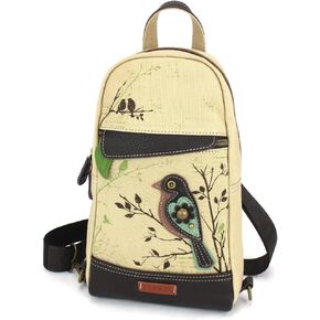 CHALA Canvas Sling Bag Women RFID Protected Canvas Crossbody Backpack with Adjustable Strap