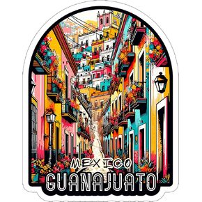 Guanajuato Mexico Sticker Travel Weatherproof Souvenir Decal Vinyl Small Waterproof for Water Bottle, Mug, Passport, Notebook, Laptop, Computer, Phone, Car