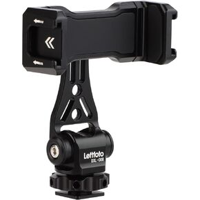 LEFTFOTO Multifunctional Universal Aluminum Phone Mount Adapter,Phone Tripod Mount with Cold Shoe & 1/4" Thread,Phone Holder Fit for Smartphone, iPhone, Cell Phone