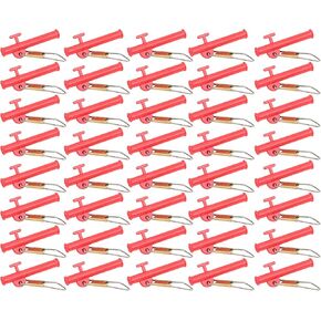 BORDSTRACT 40pcs Fishing Sinker Slide Fishing Slider with Metal Snaps ABS Slider Clip Outdoor Fishing Accessories for Boat, Beach, Pier Fishing(Black,Red)(red)
