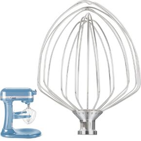 Stainless Steel Whisk Attachment for KitchenAid Stand Mixer 7 Quart Bowl, Stainless Steel Whisk Replacement for KitchenAid Lift Bowl Mixer, Dishwasher Safe, Replacement Whisk for KitchenAid 7QT Mixer