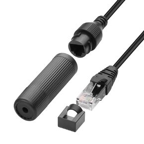 YACSEJAO Outdoor Ethernet Cable RJ45 Male to Female IP67 Waterproof Rectangular Network Replacement Extension Converter Cord (2M/6.6FT)