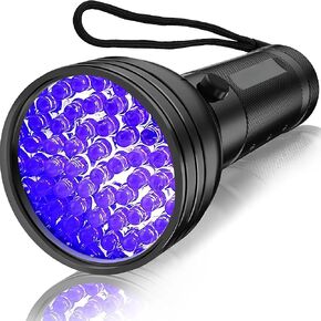 مصباح يدوي الأشعة فوق البنفسجية ضوء أسود ، 51 LED 395 نانومتر +كاشف البول Blacklight للبول للكلب/القط ، البقع الجافة ، حشرة الفراش ، معالجة الراتنج ، العربات العقارب
