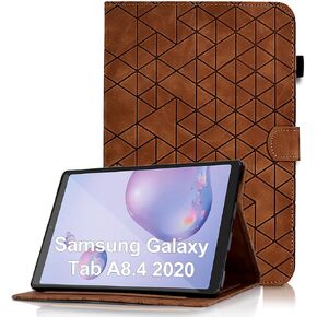 Case for Samsung Galaxy Tab A 8.4 2020 (SM-T307/SM-T307U) - Multi-Angle Viewing PU Leather Folio Stand Cover with Magnetic Clasp, Brown