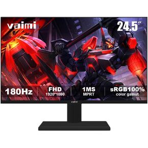 24.5'' Gaming Monitor 180Hz FHD,Fast IPS 1080P 1 ms, 100% sRGB HDR10, Freesync HDMI2.1x 1 /DP1.4 x 1 VESA Tilt Adjustable Xbox PS5 (HDMI Cable Included)