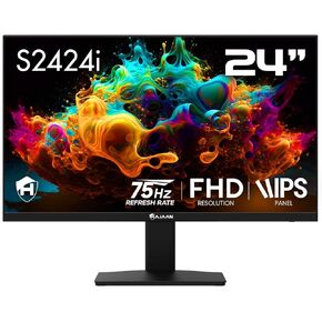 24" FHD(1920 x1080) IPS Desktop Monitor, 75Hz Refresh Rate with Ultra Thin Bazel, Best for Office & Home, HDMI, VGA Ports | Monitor for PC, Wall Mountable, Black (S2424i)- New