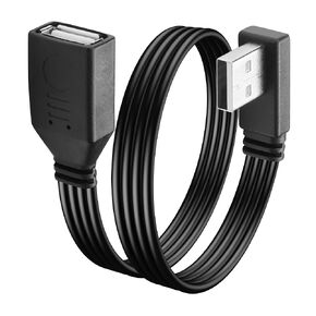 90 Degree USB 2.0 Cable USB A Male to Female Flat Short Cable Support to Charging/Transfer Right Angle USB 2.0 Extension Cable for Laptop,TV,Keyboard,Printer,USB Flash Drive 12in/30cm (Right)