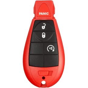 1 New Red Keyless Entry 4 Buttons Remote Start Car Key Fob Fobik M3N5WY783X, IYZ-C01C 56046707AE For Dodge Challenger Charger Durango Town Country Grand Caravan Journey & Ram