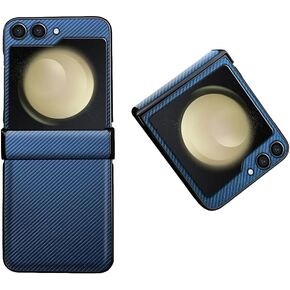 for Samsung Z Flip 5 5G Case Carbon Fiber Design Shockproof Back Cover Cover for Samsung Galaxy Z Flip5 Shell (Blue)