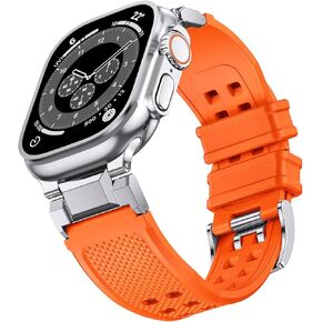 Ultra Watch Band Compatible with Apple Watch Ultra2/Ultra Band 49mm 46mm 45mm 44mm for Men, Silicone band for Apple Watch Ultra iWatch Series 10/9/8/7/6/5/4