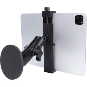 Magnetic Tablet Holder with 360°Adjustable Aluminum Arm for Fridge/Metal Rack/Gym/Vehicle, Heavy Duty iPad Mount Attracts Metal Surface, Compatible with 6.5-12.9" iPad Pro Air Mini Galaxy Tab