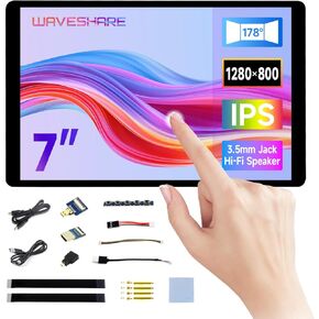 Waveshare 7inch Wide Color Gamut Capacitive Touch Display, Compatible with Raspberry Pi 5/4B/3B/Zero/Zero W/Zero 2W/Pico/Pico, Supports Windows 11/10/8.1/8/7 and Jetson Nano/TX2/Xavier N/Orin