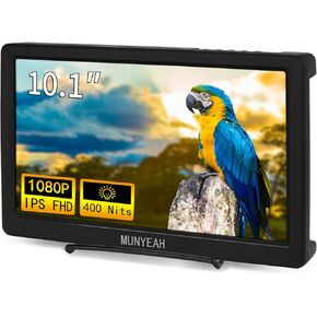 M1020 Portable Monitor 10.1 inch Full HD IPS 1920x1080 400Nits Monitor with HDMI, VGA for Windows 11/10/8/7 PS Xbox Compatible with Raspberry Pi 5/4/3 Build-in Speakers VESA Mount