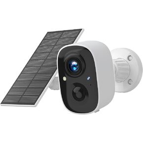 Rocktone Solar Camera Outdoor Wireless, Battery Powered WiFi Cameras for Home Security with AI Motion Detection, 2K Color Night Vision, 2-Way Talk, Siren Alarm, IP66, Cloud/SD Storage,White
