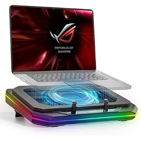 Cooling Pad for Asus ROG Strix G18 Gaming Laptop Cooler with Powerful Turbo Cooling Fan Can Fast Cooling CPU+GPU 40°C, Variable Speed,6 RGB Light