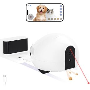 Cat Camera, Moving Pet Camera Robot with Phone App, Pet Camera Treat Dispenser, Pet Camera Indoor, Dog Camera with Night Vision, Two-Way Audio and Video, Self-Charging Version (2.4G Wi-Fi only) in Saudi Arabia