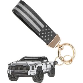 Tundra Keychain with American Leather Flag Metal Keychain Tundra Accessories 2016-2022 mods 2023 2024 Durable Stylish