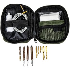 STA-BIL Sport 13 Piece Gun Cleaning Kit - Compact Cloth Bag - Bronze Brushes for 30, 270, 22, and 17 - Included Cleaning Patches - Wire Rope - Universal Cleaning Kit (22917)