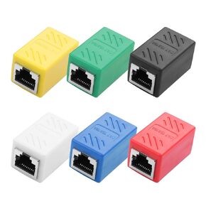 YACSEJAO 6 Pack Cat6 Ethernet Couple 1000Mbps RJ45 Coupler Ethernet Connector 6 Color Mix and Match Ethernet Cable Extender Adapter for Cat7/Cat6/Cat5e/Cat5