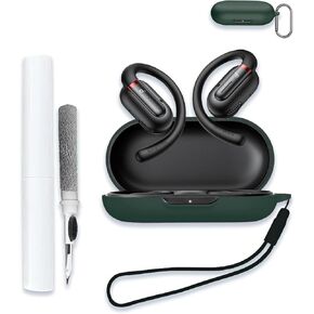 for Soundcore by Anker V30i Case Cover, Soft Silicone Protective Portable Scratch Shock Resistant Compatible with Anker Soundcore V30i Shell with Cleaner Kit & Carabiner & Lanyard，Green.