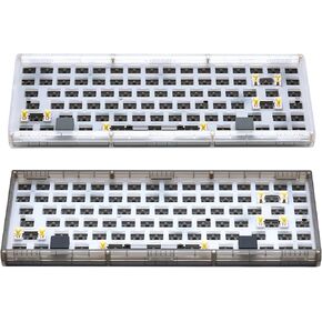 SK5 Custom DIY Mechanical Keyboard Kit,ABS Translucent,75% Layout,RGB Backlight,Hot Swap 3Pin/5 Pin Switch,Type-C Wired(Black)