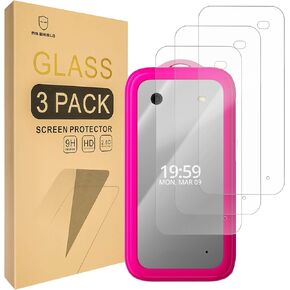 Mr.Shield Screen Protector compatible with HMD Barbie [Shorter Fit for Case Version] [Front Screen Only] [Tempered Glass] [3-Pack] [Japan Glass with 9H Hardness]