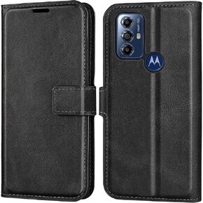 Moto G Play (2023) Case Wallet Black, Motorola G Play 2023 Leather Flip Case with Card Holder Kickstand Magnetic Closure Slim Phone Case Cover for Moto G Play (2023)
