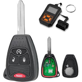 315 MHz OHT692713AA car Key fob Fit for 2010-2012 Dodge Caliber 2007-2011 Dodge Nitro 2007-2017 Jeep Compass 2007-2017 Jeep Patriot 2007-2018 Jeep Wrangler car Key fob with Replacement Tool