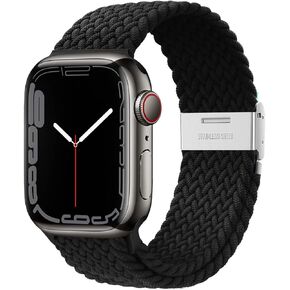 Braided Nylon Bands for Apple Watch Band 40mm 44mm 45mm 41mm iWatch Ultra/Ultra 2 Bands 49mm 38mm 42mm Women Men,Elastics Replacement Wristband Adjustable Breathable Strap for Apple watch Series 9 8 7 6 5 4 3 2 SE
