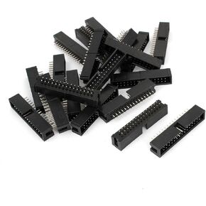 uxcell 20Pcs IDC Box Header DC3-30P 30 Way 2.54mm JTAG Socket Connector Black