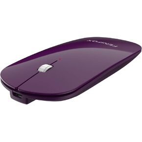 FENIFOX Bluetooth Mouse Mini, Ultra-Thin Portable Mobile Optional Mice Rechargeable Compatible with PC,Laptop,Android Tablet (Purple)