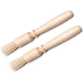 2 Multipurpose Pastry Brush Basting & Coffee Grinders Cleaning Brush Wooden Handle Natural Boar Bristles Baking Cooking Sauce egg wash Bakery Supply Espresso Bean Barista