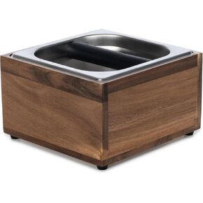 Knock Box Espresso - Coffee Knock Box and Tamp Station for Espresso Coffee Grounds Puck, Tamping Station Large Capacity Non-Slip Base Stainless Steel Dump Bin Barist Tools Quiet Design