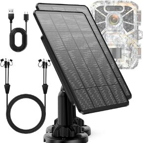 Updated Version 2Pack Trail Cameras Solar Panel 12V/1A 6V/2A with Build-in 4000mAh Rechargeable Lithium Battery IP66 Waterproof Hunting Accessory Compatible with Hunting Game Cameras or Deer Feeder