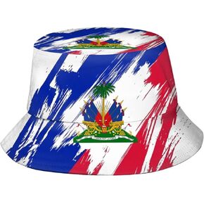 ASYG Haitian Flag Bucket Hat Travel Buckets Hat Haitian Fisherman Hat for Travel Fishing Beach Outdoor