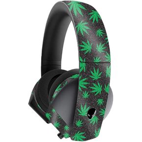 MightySkins Glossy Glitter Skin for Alienware 7.1 Gaming Headset - Marijuana | Protective, Durable High-Gloss Glitter Finish | Easy to Apply, Remove, and Change Styles | Made in The USA