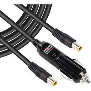 GINTOOYUN Car Cigarette Lighter to DC 8mm Y Splitter Cable, Double DC7909 7.9 x 5.5mm Plugs Car Charger Power Supply Cord, 6Ft 12V Cable for Car DVR,Bluetooth Speakers,Camera,GPS,Laptop 1.8m