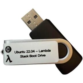 Ubuntu Linux OS 22.04 + Lambda Stack - Bootable Flash Install Drive for AI Desktops and Servers, Live Install USB Thumb Drive